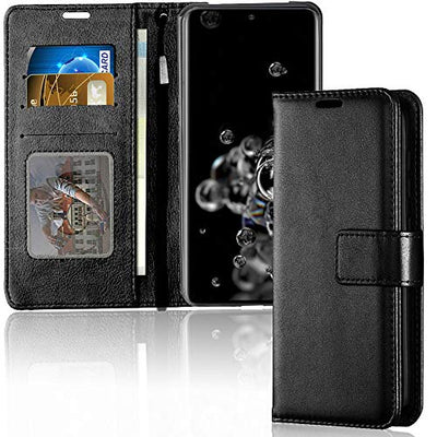 [Wallet Case] Protective Cover with Cash & Card Holder, Stand and Wrist Strap For Samsung Galaxy S20 Ultra