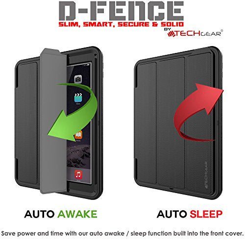 [D-FENCE Case] Tough & Rugged Smart Case For Apple iPad 9.7" (2018 / 2017)
