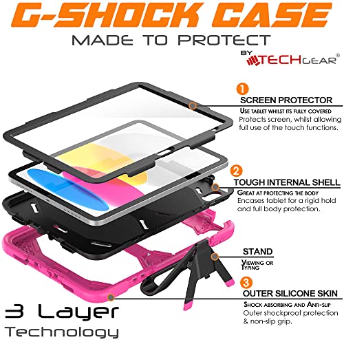 [G-SHOCK Case] Heavy Duty Long Survival Screen Protector Case for Apple iPad 11th & 10th Generation, iPad 2025 / 2022