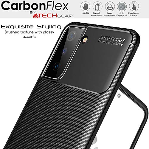 [CarbonFlex Case] Premium Shockproof Soft Slim Cover with Carbon Fibre Effect For Samsung  Galaxy S21 Plus