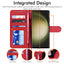 [Wallet Case] Protective Cover with Cash & Card Holder, Stand and Wrist Strap For Samsung Galaxy S23 Ultra