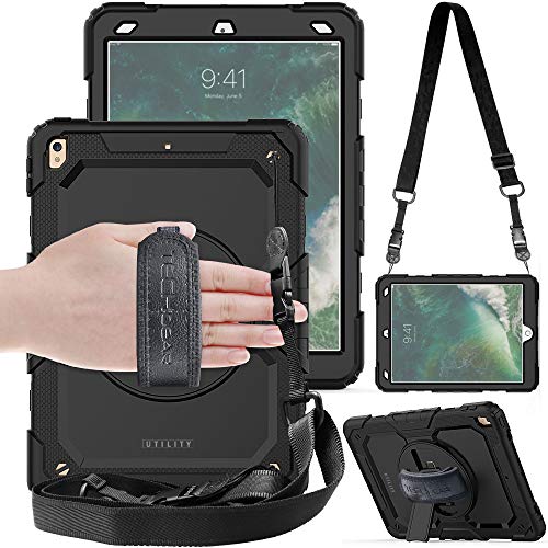 [UTILITY Case] Full Body Shockproof Case with Stand, Hand & Shoulder Strap for Apple iPad Air 3rd Gen 2019 / iPad Pro 10.5"