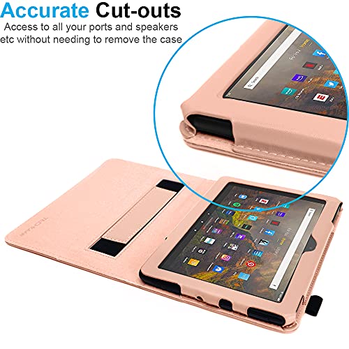 [Folio Case] Smart Cover Stand with Auto Sleep/Wake & Hand Strap For Amazon Fire HD 10" / HD 10" Plus (2021/11th Generation)