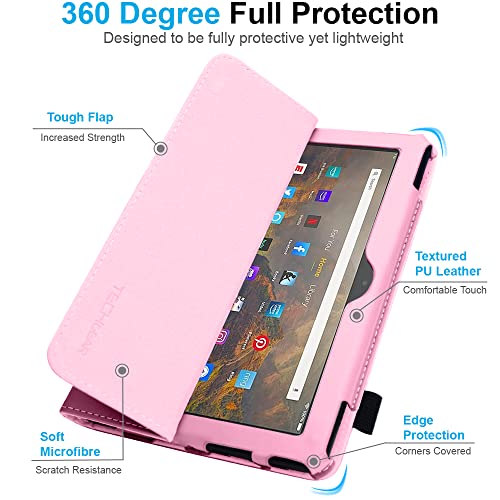 [Folio Case] Smart Cover Stand with Auto Sleep/Wake & Hand Strap For Amazon Fire HD 10" / HD 10" Plus (2021/11th Generation)