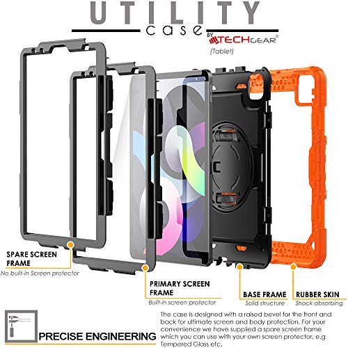 [UTILITY Case] Full Body Shockproof Case with Stand, Hand & Shoulder Strap for Apple iPad Air 5 / Air 4 10.9"