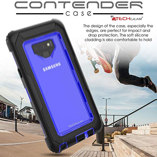 [Contender Case] Samsung Galaxy Note 9 Heavy Duty Case with Built-in Screen Protector, 360 [Full Body] Protective Cover with Kick Stand