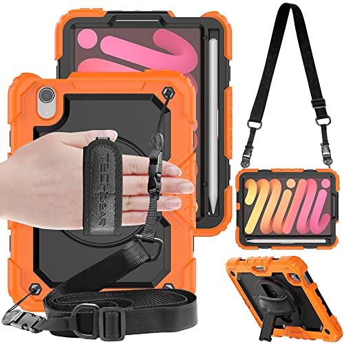 [UTILITY Case] Full Body Shockproof Case with Stand, Hand & Shoulder Strap for Apple iPad Mini 7 / Mini 6 8.3" [7th / 6th Generation]