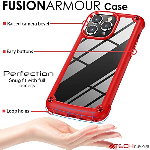 [Fusion Armour Case] Premium Hybrid Tough Heavy Duty, Rugged, Clear Back Bumper Case for Apple iPhone 14 Pro Max 6.7"