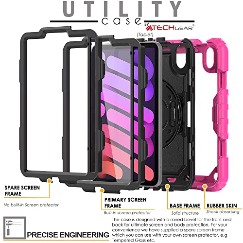 [UTILITY Case] Full Body Shockproof Case with Stand, Hand & Shoulder Strap for Apple iPad Mini 7 / Mini 6 8.3" [7th / 6th Generation]