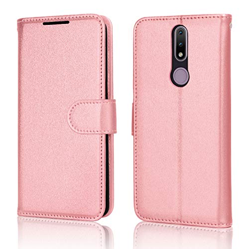 [Wallet Case] Protective Cover with Cash & Card Holder, Stand and Wrist Strap For Nokia 2.4