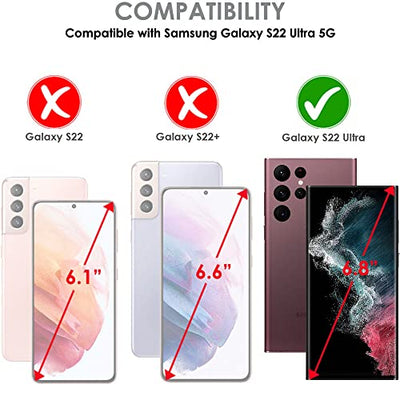 [Fusion HD Case] Shockproof Fused Gel Bumper & Hard Back Slim Clear Cover for Samsung Galaxy Galaxy S22 Ultra