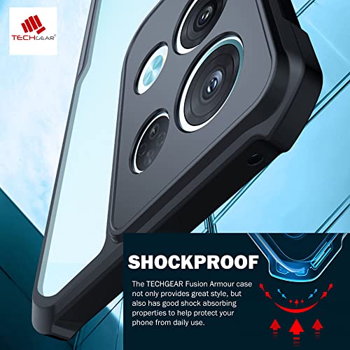 [Fusion Armour Case] Premium Hybrid Tough Heavy Duty, Clear Back, Bumper Case for Oppo Reno 8 Pro 5G