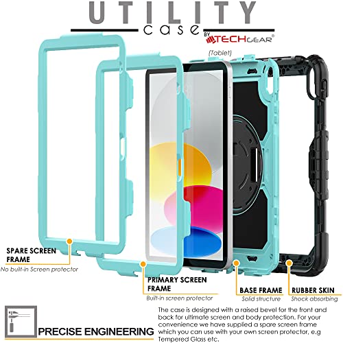 [UTILITY Case] Full Body Shockproof Case with Stand, Hand & Shoulder Strap for Apple iPad 11th & 10th Generation, iPad 2025 / 2022
