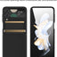 Samsung Galaxy Z Flip 4 Screen Protector Case, Z Flip 4 Case with Stylish Leather Hinge & Metal Trim, Hard PC Shockproof [Screen Protector] Case
