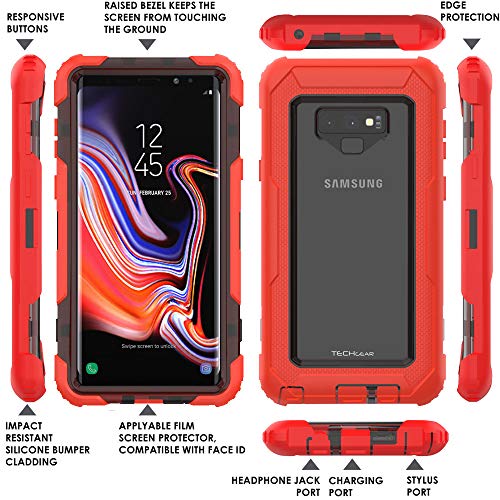 [Contender Case] Samsung Galaxy Note 9 Heavy Duty Case with Built-in Screen Protector, 360 [Full Body] Protective Cover with Kick Stand