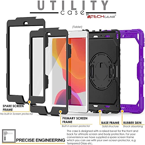 [UTILITY Case] Full Body Shockproof Case with Stand, Hand & Shoulder Strap for Apple iPad 10.2" 2021 - 2019 [9th/8th/7th Generation]
