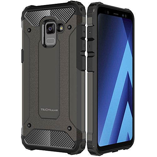 [Tough Armoured Case] ShockProof Dual-Layer Protective Heavy Duty Cover for Samsung Galaxy A8 2018