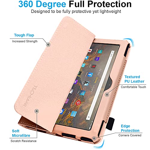 [Folio Case] Smart Cover Stand with Auto Sleep/Wake & Hand Strap For Amazon Fire HD 10" / HD 10" Plus (2021/11th Generation)
