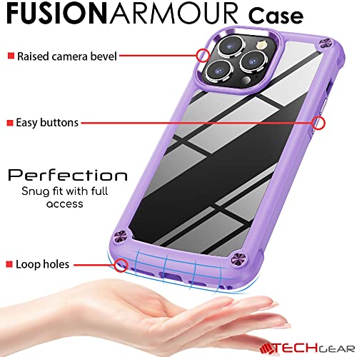 [Fusion Armour Case] Premium Hybrid Tough Heavy Duty, Rugged, Clear Back Bumper Case for Apple iPhone 14 Pro Max 6.7"