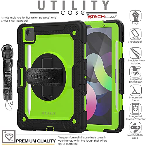 [UTILITY Case] Full Body Shockproof Case with Stand, Hand & Shoulder Strap for Apple iPad Air 5 / Air 4 10.9"