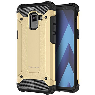 [Tough Armoured Case] ShockProof Dual-Layer Protective Heavy Duty Cover for Samsung Galaxy A8 2018