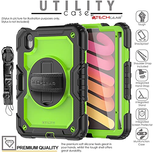 [UTILITY Case] Full Body Shockproof Case with Stand, Hand & Shoulder Strap for Apple iPad Mini 7 / Mini 6 8.3" [7th / 6th Generation]