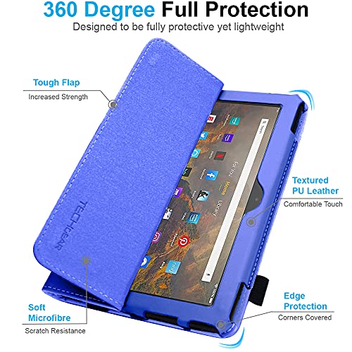 [Folio Case] Smart Cover Stand with Auto Sleep/Wake & Hand Strap For Amazon Fire HD 10" / HD 10" Plus (2021/11th Generation)