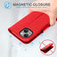 [Leather Wallet Case] Genuine Leather [RFID Blocking] Magnetic Flip Case with Card & Slots and Stand For iPhone 14 Plus