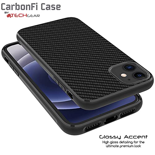 [CarbonFi Case] Flexible Shockproof  Slim Fit Case Cover with Carbon Fibre Detailing for iPhone 12 Pro