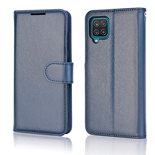 [Wallet Case] Protective Cover with Cash & Card Holder, Stand and Wrist Strap For Samsung Galaxy A12
