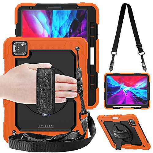 [UTILITY Case] Full Body Shockproof Case with Stand, Hand & Shoulder Strap for Apple iPad Pro 11" 2022 & 2021 [4th & 3rd Generations]