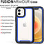 [Fusion Armour Case] Premium Slim Hybrid Tough Heavy Duty, Clear Back Bumper Case for iPhone 12 Mini