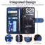 [Wallet Case] Protective Cover with Cash & Card Holder, Stand and Wrist Strap For Samsung Galaxy S21