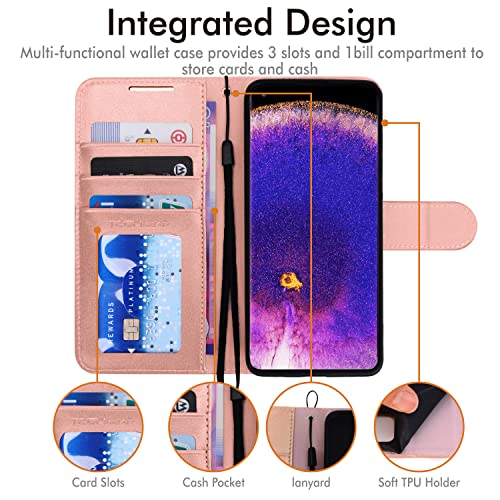 [Wallet Case] Protective Cover with Cash & Card Holder, Stand and Wrist Strap For Oppo Find X5 5G
