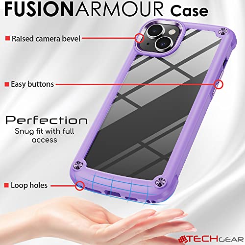 [Fusion Armour Case] Premium Hybrid Tough Heavy Duty, Rugged, Clear Back Bumper Case for Apple iPhone 14 6.1"