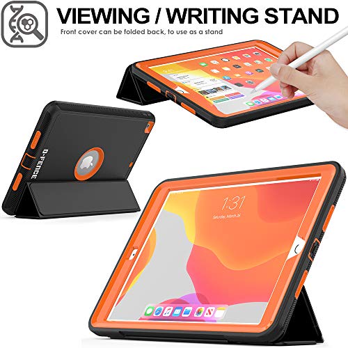 [D-FENCE Case] Tough & Rugged Smart Case For Apple iPad 10.2" 9th, 8th, 7th Generation