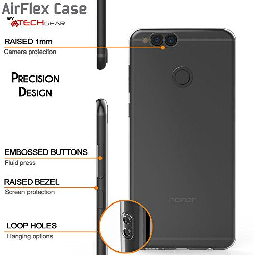 [AirFlex Case] Crystal Clear Slim & Light, Protective,  Soft Gel Cover for Honor 7X