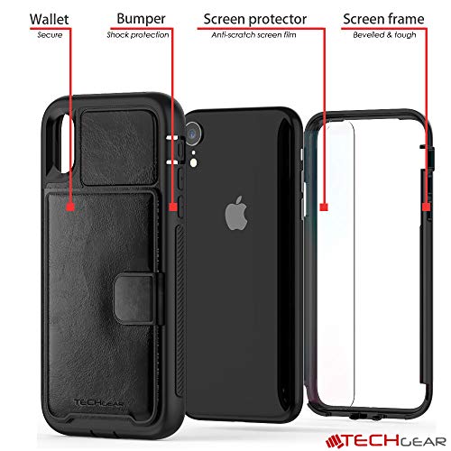 Tough Armoured Wallet 360 ShockProof Case with Card Slots & Stand for Apple iPhone XR