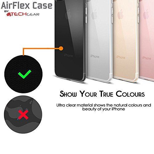 [AirFlex Case] Crystal Clear Slim & Light, Protective,  Soft Gel Cover for iPhone 8 Plus / iPhone 7 Plus
