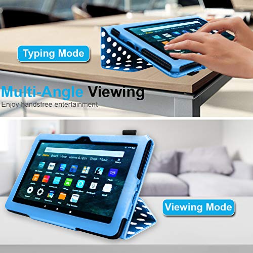 [Folio Case] Smart Cover Stand with Auto Sleep/Wake & Hand Strap For Amazon Fire HD 8" / HD 8" Plus (2024, 2022 & 2020 / 14th, 12th & 10th Generation)