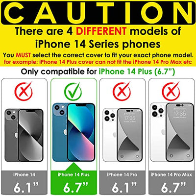 [Fusion HD Case] Shockproof Fused Gel Bumper & Hard Back Slim Clear Cover for iPhone 14 Plus