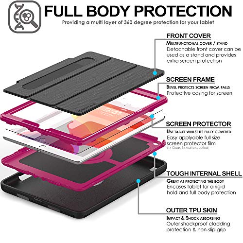 [D-FENCE Case] Tough & Rugged Smart Case For Apple iPad 10.2" 9th, 8th, 7th Generation