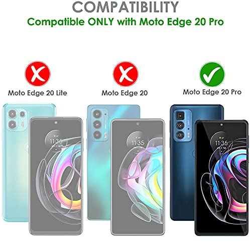 [Wallet Case] Protective Cover with Cash & Card Holder, Stand and Wrist Strap For Motorola Moto Edge 20 Pro