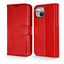 [Leather Wallet Case] Genuine Leather [RFID Blocking] Magnetic Flip Case with Card & Slots and Stand For iPhone 14 6.1"