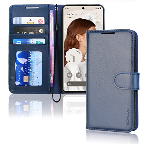 [Wallet Case] Protective Cover with Cash & Card Holder, Stand and Wrist Strap For Google Pixel 7 Pro