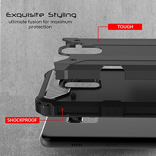 [Tough Armoured Case] ShockProof Dual-Layer Protective Heavy Duty Cover for Samsung Galaxy A8 2018