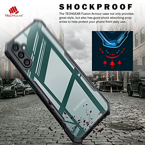 [Fusion Armour Case] Premium Hybrid Tough Heavy Duty, Clear Back, Bumper Case for Samung Galaxy A04s