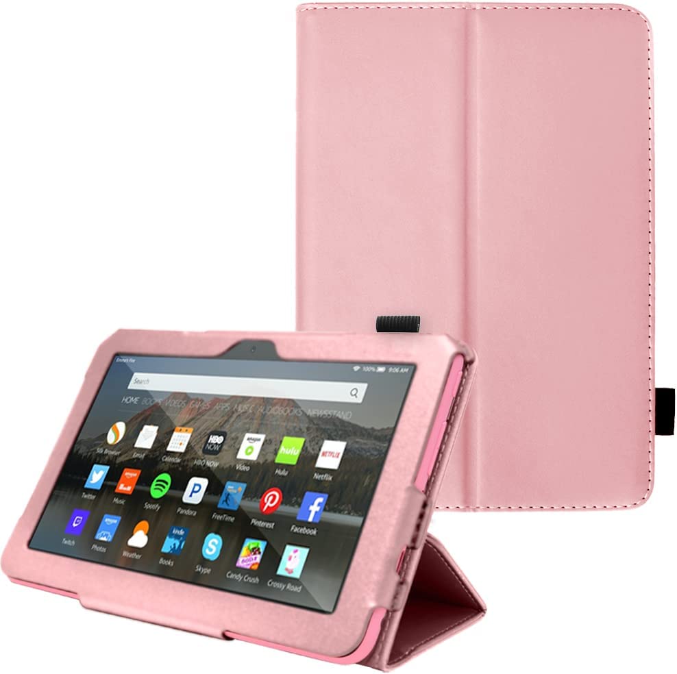 [Folio Case] Smart Cover Stand with Auto Sleep/Wake & Hand Strap For New Amazon Fire 7" (12th Generation / 2022)