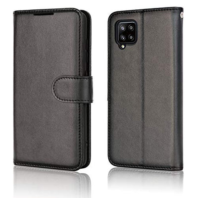 [Wallet Case] Protective Cover with Cash & Card Holder, Stand and Wrist Strap For Samsung Galaxy A42 5G