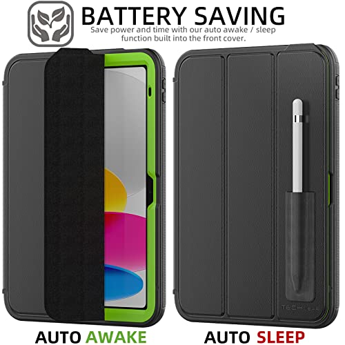 [D-FENCE Case] Tough & Rugged Smart Case For Apple iPad 11th & 10th Generation, iPad 2025 / 2022